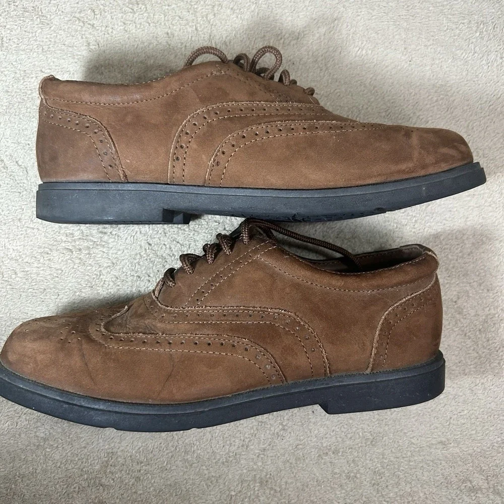 Oak Harbor Men's Size 7.5 M Brown Leather Wingtip Casual Oxford Shoes